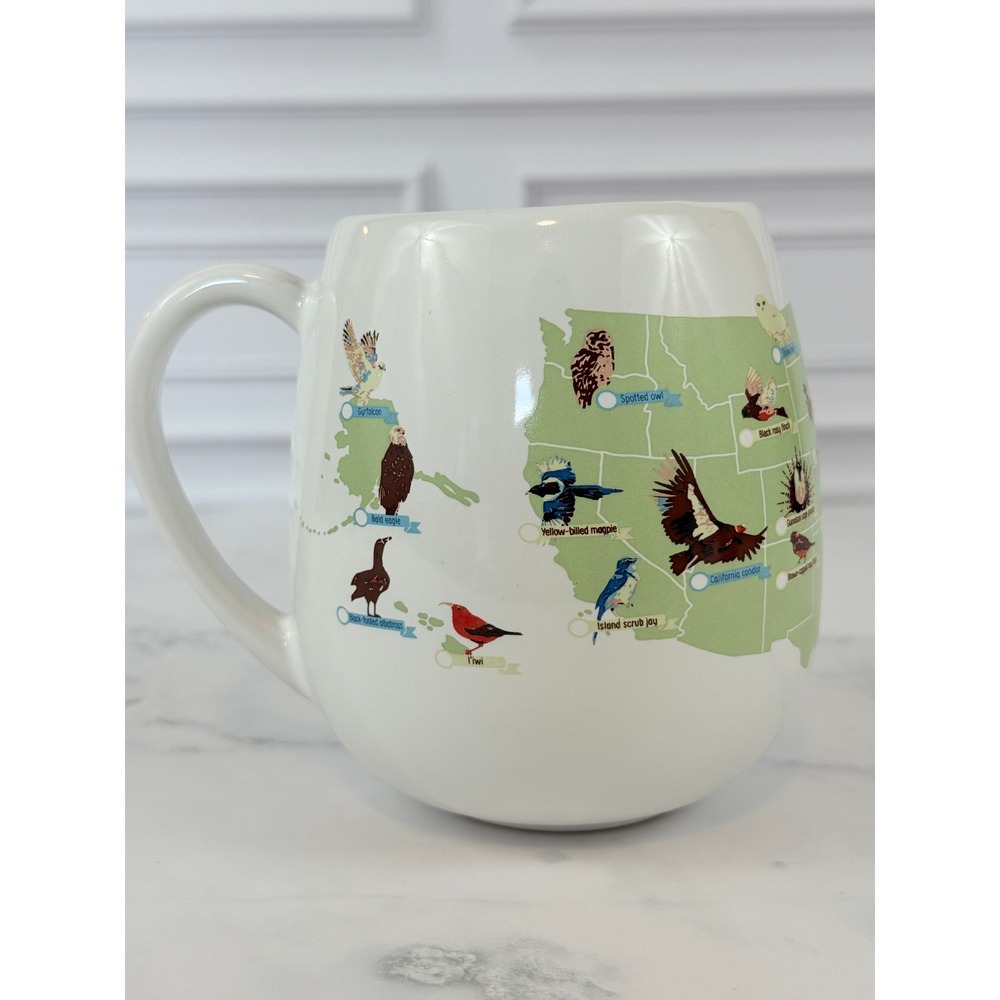 Trouvaille‎ Global UK Birders Coffee Mug with USA Map 4.5" Tall